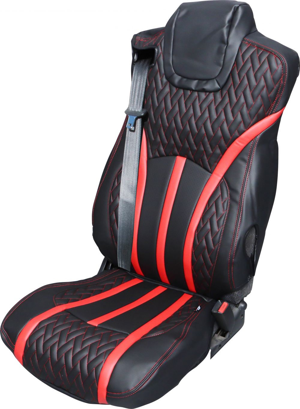 DXシートカバー Fit FギガR4.10-新高機能シート 黒/赤